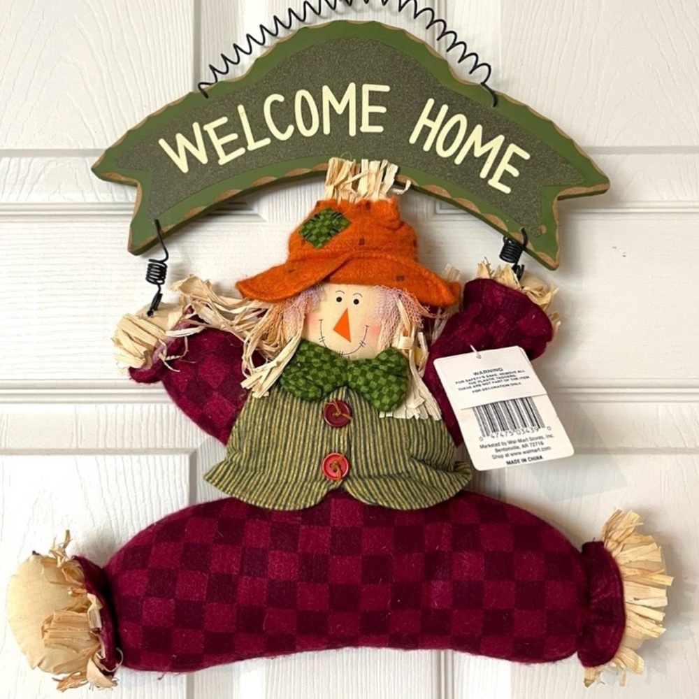 Fall Scarecrow Wall Decor Set - Welcome & Bless Messages - Picture 2 of 10